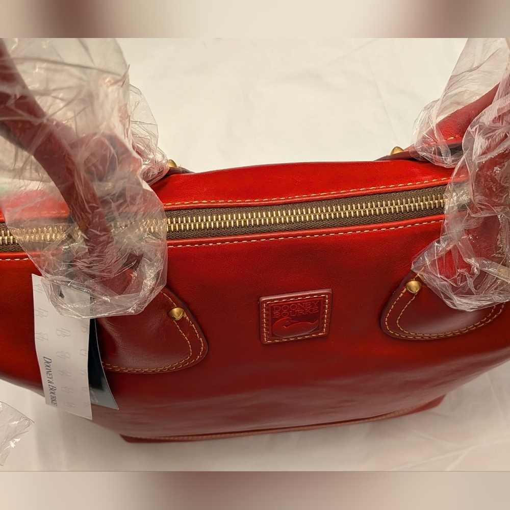 Dooney and Bourke Florentine Tulip Shopper Tote in RED Nwt - Picture 7 of 9